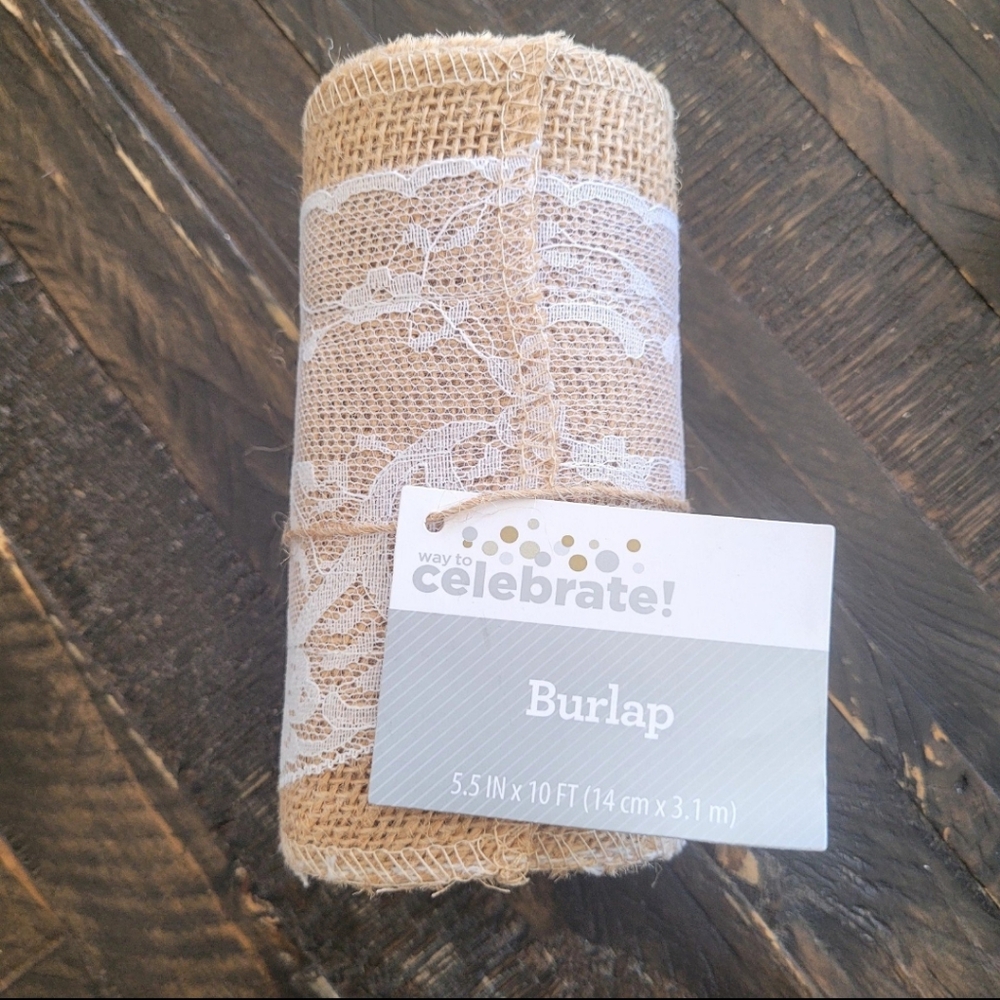 NEW Burlap Ribbon Roll